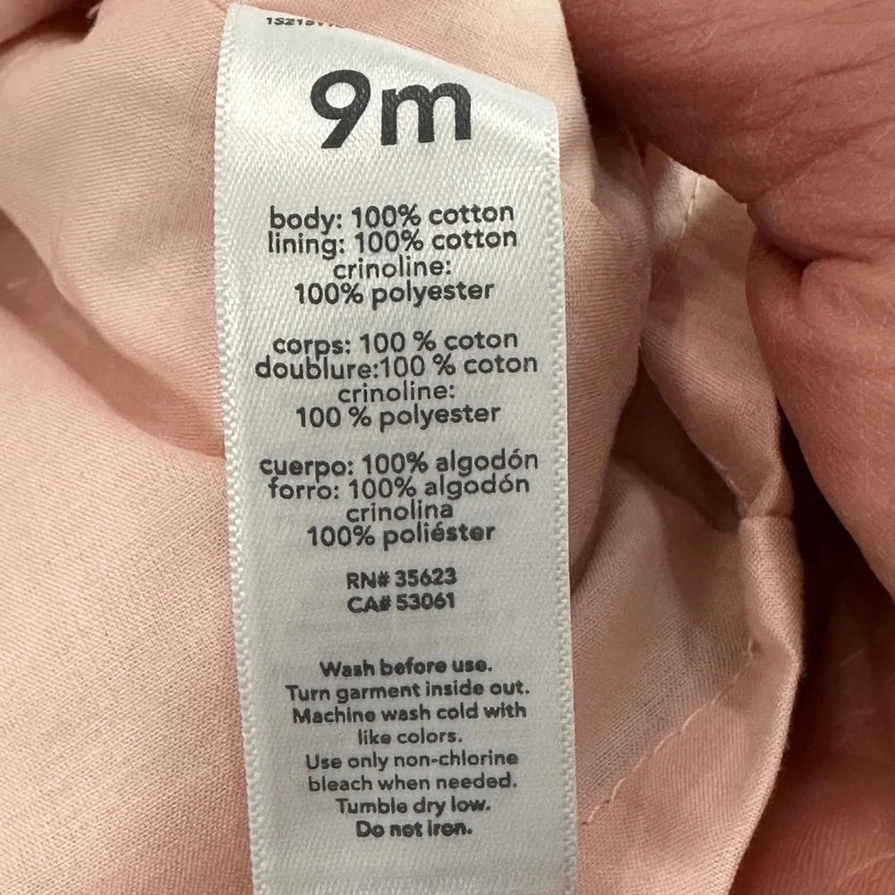 Carter's Just One You Baby Girl 9M Pink Eyelet Ruffle‎ Dress | Cottagecore